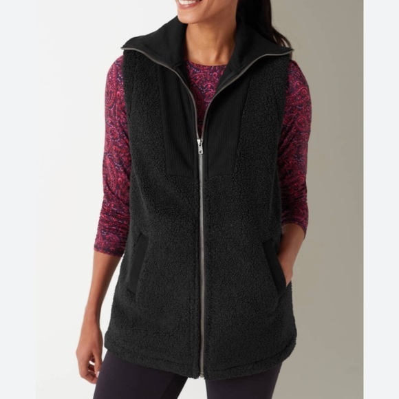 J. Jill Jackets & Blazers - J Jill Sherpa ribbed trim vest small